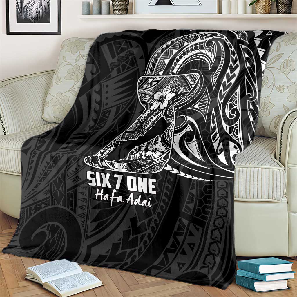 Black Guam Latte Stone Tribal Tattoo Blanket Hafa Adai Six 7 One LT9 - Polynesian Pride