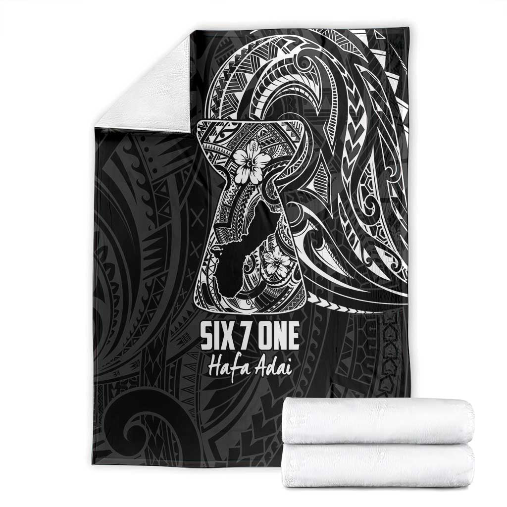 Black Guam Latte Stone Tribal Tattoo Blanket Hafa Adai Six 7 One LT9 - Polynesian Pride