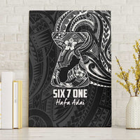 Black Guam Latte Stone Tribal Tattoo Canvas Wall Art Hafa Adai Six 7 One