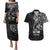 Black Guam Latte Stone Tribal Tattoo Couples Matching Puletasi and Hawaiian Shirt Hafa Adai Six 7 One