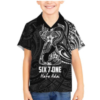 Black Guam Latte Stone Tribal Tattoo Family Matching Mermaid Dress and Hawaiian Shirt Hafa Adai Six 7 One