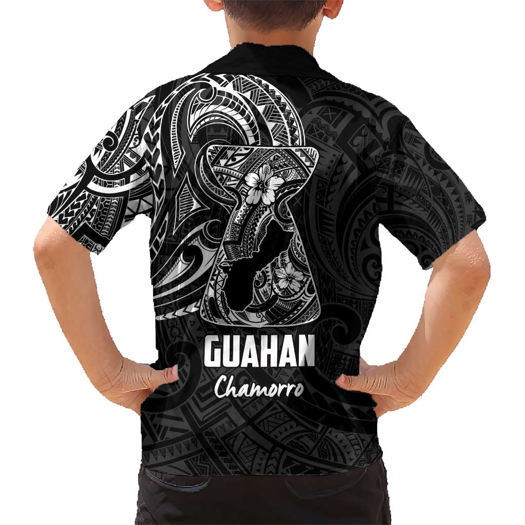 Black Guam Latte Stone Tribal Tattoo Family Matching Short Sleeve Bodycon Dress and Hawaiian Shirt Hafa Adai Six 7 One