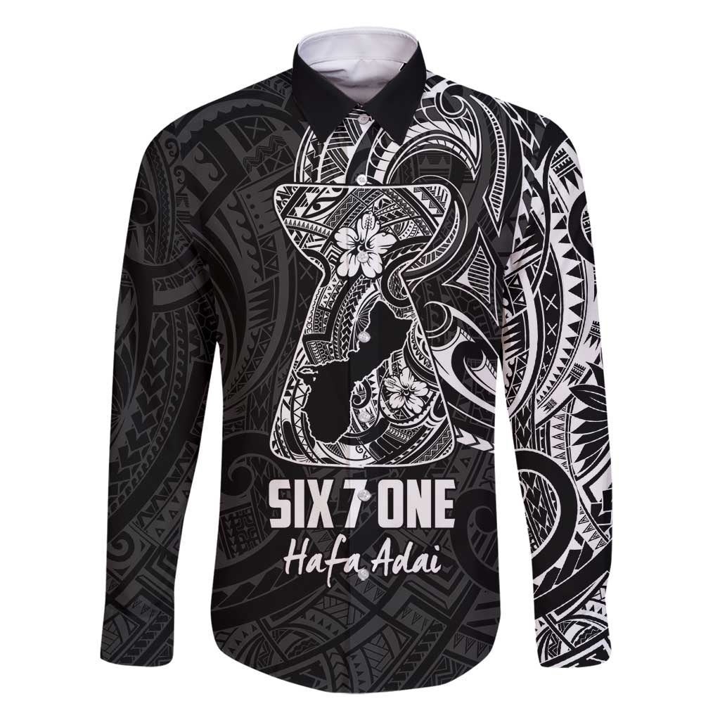 Black Guam Latte Stone Tribal Tattoo Family Matching Tank Maxi Dress and Hawaiian Shirt Hafa Adai Six 7 One