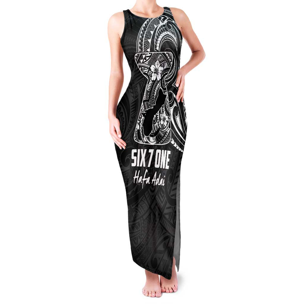 Black Guam Latte Stone Tribal Tattoo Family Matching Tank Maxi Dress and Hawaiian Shirt Hafa Adai Six 7 One