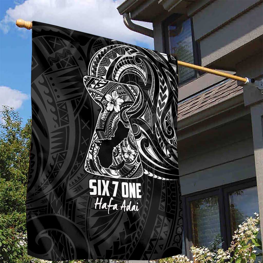 Black Guam Latte Stone Tribal Tattoo Garden Flag Hafa Adai Six 7 One