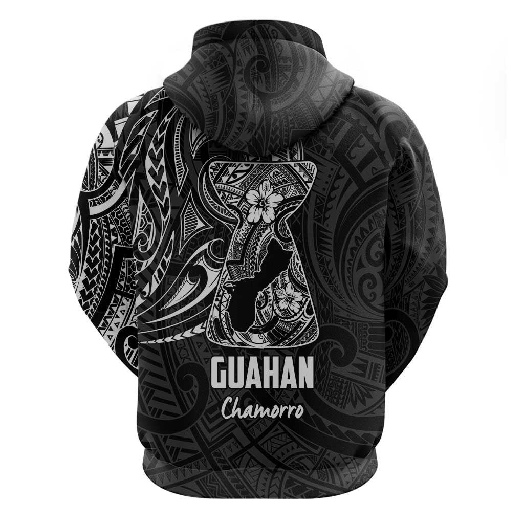 Black Guam Latte Stone Tribal Tattoo Hoodie Hafa Adai Six 7 One