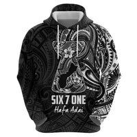 Black Guam Latte Stone Tribal Tattoo Hoodie Hafa Adai Six 7 One