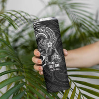 Black Guam Latte Stone Tribal Tattoo Skinny Tumbler Hafa Adai Six 7 One
