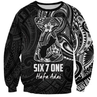 Black Guam Latte Stone Tribal Tattoo Sweatshirt Hafa Adai Six 7 One