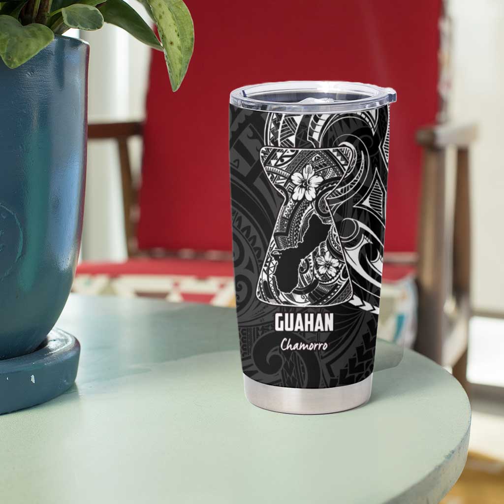 Black Guam Latte Stone Tribal Tattoo Tumbler Cup Hafa Adai Six 7 One