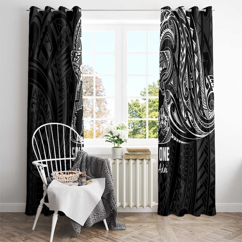 Black Guam Latte Stone Tribal Tattoo Window Curtain Hafa Adai Six 7 One