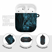 Blue Guam Latte Stone Tribal Tattoo AirPods Case Hafa Adai Six 7 One - Polynesian Pride