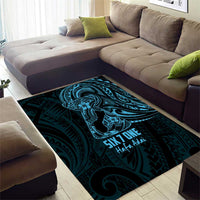 Blue Guam Latte Stone Tribal Tattoo Area Rug Hafa Adai Six 7 One