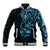 Blue Guam Latte Stone Tribal Tattoo Baseball Jacket Hafa Adai Six 7 One