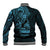 Blue Guam Latte Stone Tribal Tattoo Baseball Jacket Hafa Adai Six 7 One
