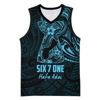 Blue Guam Latte Stone Tribal Tattoo Basketball Jersey Hafa Adai Six 7 One - Polynesian Pride
