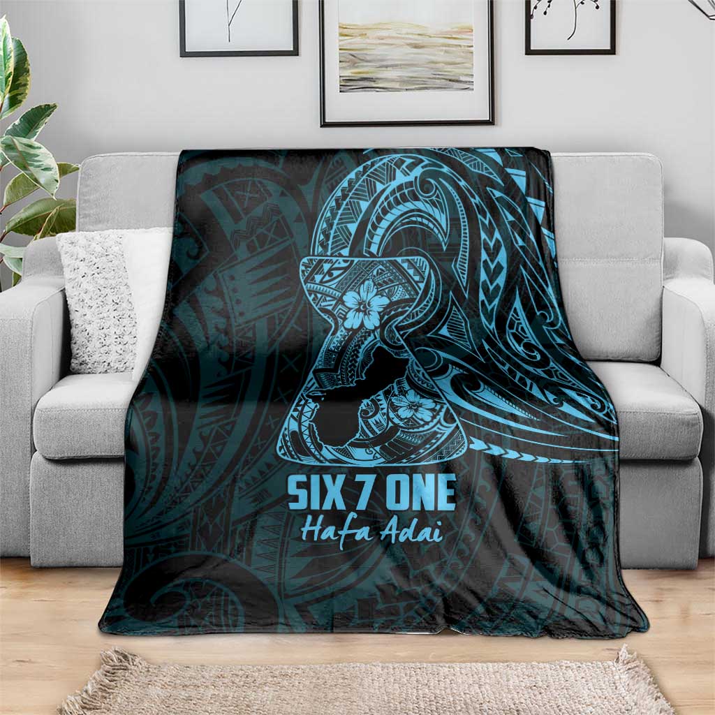 Blue Guam Latte Stone Tribal Tattoo Blanket Hafa Adai Six 7 One LT9 - Polynesian Pride