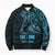 Blue Guam Latte Stone Tribal Tattoo Bomber Puffer Jacket Hafa Adai Six 7 One - Polynesian Pride