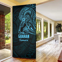 Blue Guam Latte Stone Tribal Tattoo Door Cover Hafa Adai Six 7 One - Polynesian Pride