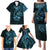 Blue Guam Latte Stone Tribal Tattoo Family Matching Puletasi and Hawaiian Shirt Hafa Adai Six 7 One