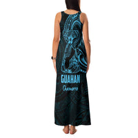 Blue Guam Latte Stone Tribal Tattoo Family Matching Tank Maxi Dress and Hawaiian Shirt Hafa Adai Six 7 One