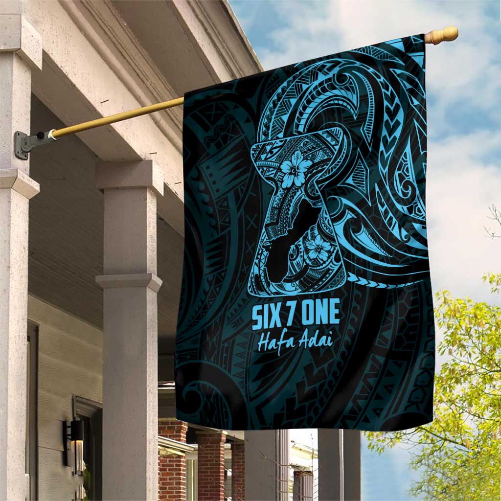 Blue Guam Latte Stone Tribal Tattoo Garden Flag Hafa Adai Six 7 One