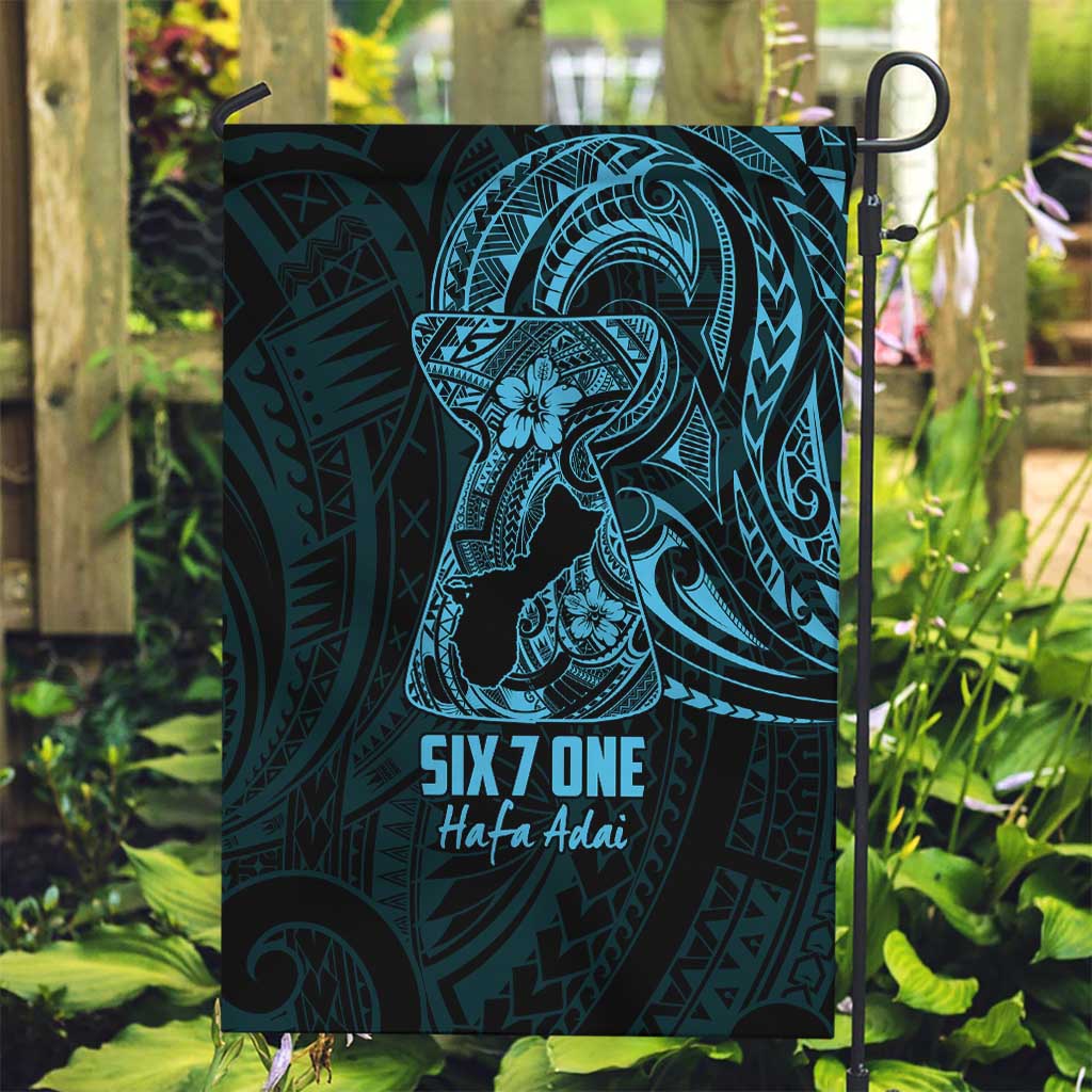 Blue Guam Latte Stone Tribal Tattoo Garden Flag Hafa Adai Six 7 One