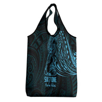 Blue Guam Latte Stone Tribal Tattoo Grocery Bag Hafa Adai Six 7 One