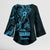 Blue Guam Latte Stone Tribal Tattoo Kimono Sleeve Blouse Hafa Adai Six 7 One - Polynesian Pride