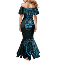 Blue Guam Latte Stone Tribal Tattoo Mermaid Dress Hafa Adai Six 7 One