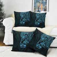 Blue Guam Latte Stone Tribal Tattoo Pillow Cover Hafa Adai Six 7 One - Polynesian Pride