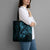 Blue Guam Latte Stone Tribal Tattoo Tote Bag Hafa Adai Six 7 One - Polynesian Pride