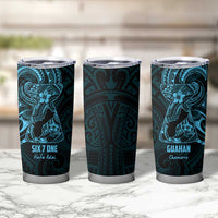 Blue Guam Latte Stone Tribal Tattoo Tumbler Cup Hafa Adai Six 7 One