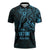 Blue Guam Latte Stone Tribal Tattoo Zipper Polo Shirt Hafa Adai Six 7 One - Polynesian Pride
