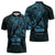 Blue Guam Latte Stone Tribal Tattoo Zipper Polo Shirt Hafa Adai Six 7 One - Polynesian Pride