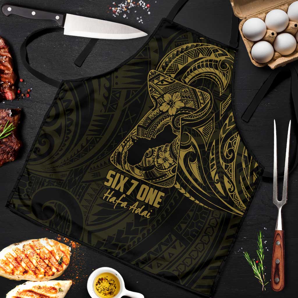 Gold Guam Latte Stone Tribal Tattoo Apron Hafa Adai Six 7 One - Polynesian Pride