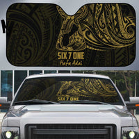 Gold Guam Latte Stone Tribal Tattoo Auto Sun Shade Hafa Adai Six 7 One - Polynesian Pride