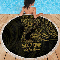 Gold Guam Latte Stone Tribal Tattoo Beach Blanket Hafa Adai Six 7 One