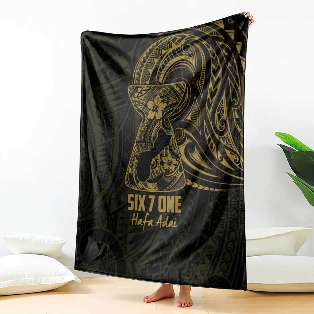 Gold Guam Latte Stone Tribal Tattoo Blanket Hafa Adai Six 7 One LT9 - Polynesian Pride