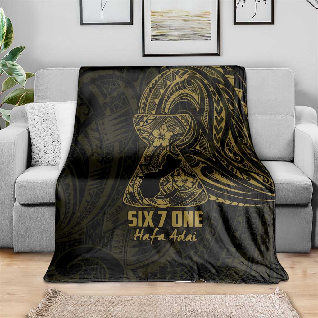 Gold Guam Latte Stone Tribal Tattoo Blanket Hafa Adai Six 7 One LT9 - Polynesian Pride