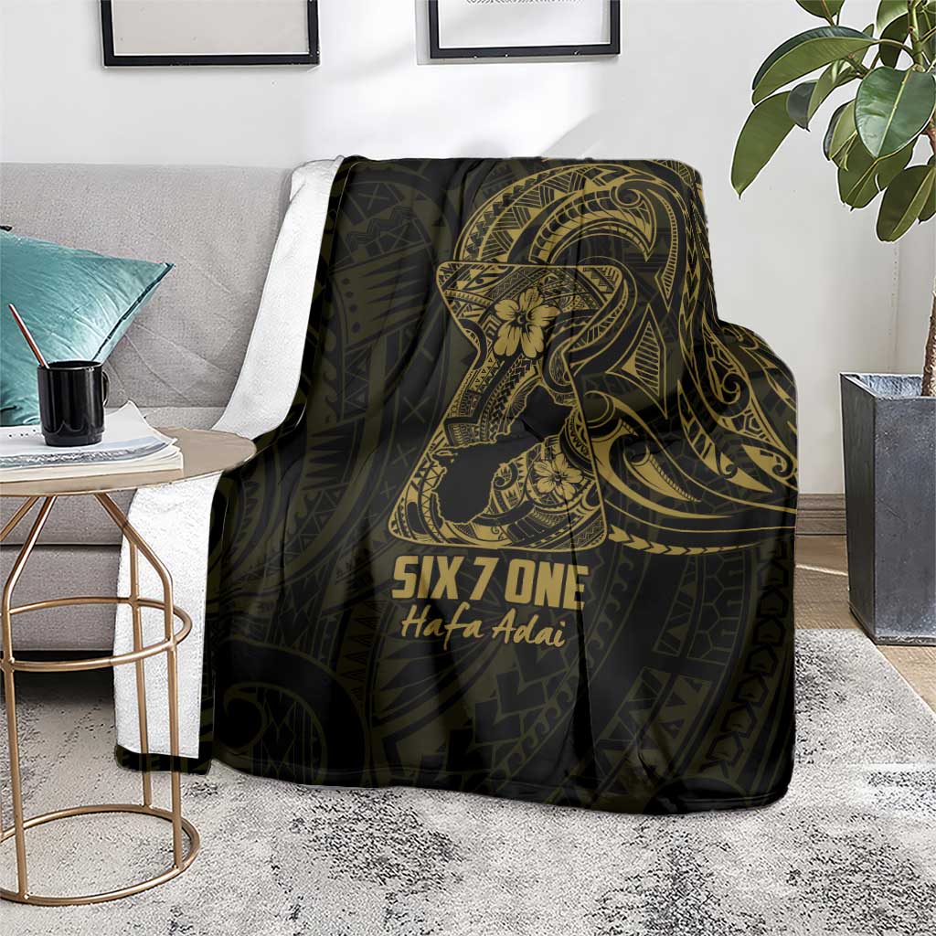 Gold Guam Latte Stone Tribal Tattoo Blanket Hafa Adai Six 7 One LT9 - Polynesian Pride
