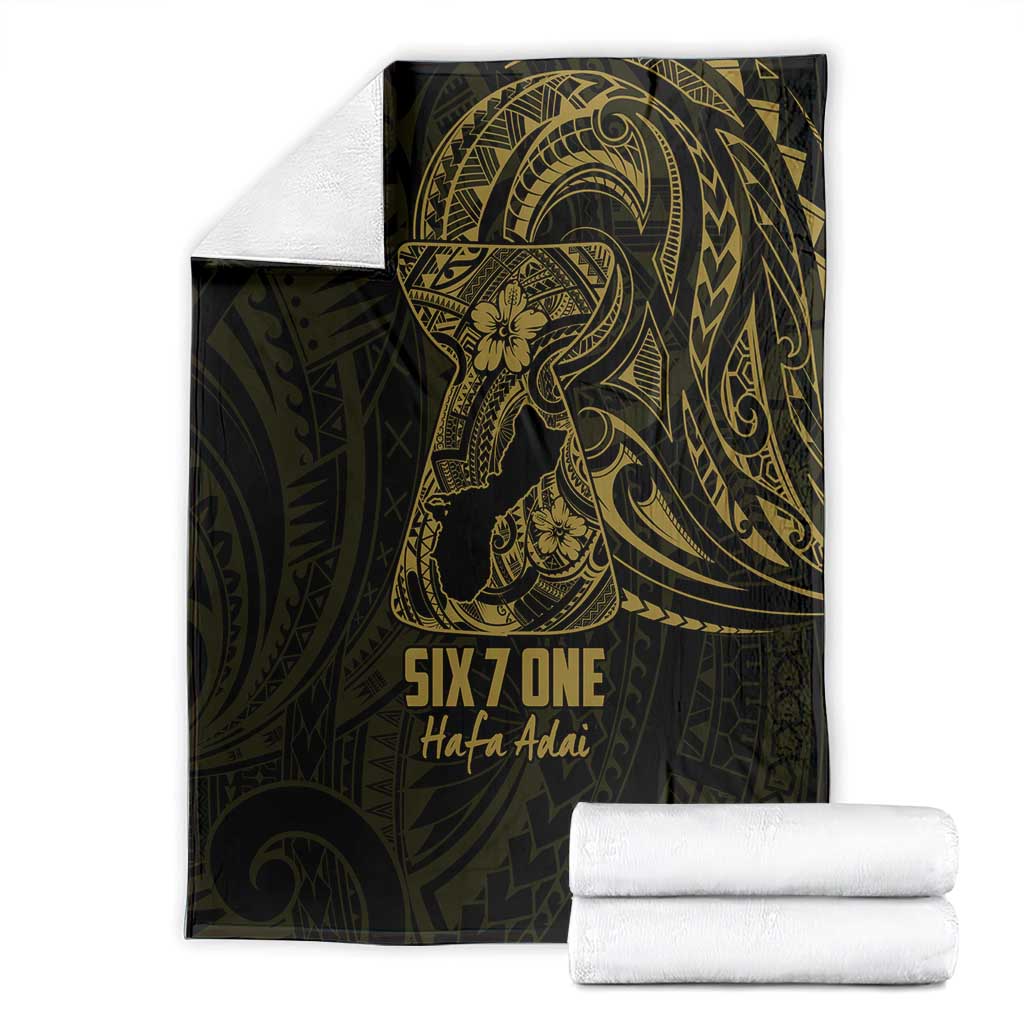 Gold Guam Latte Stone Tribal Tattoo Blanket Hafa Adai Six 7 One LT9 - Polynesian Pride