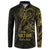 Gold Guam Latte Stone Tribal Tattoo Button Sweatshirt Hafa Adai Six 7 One