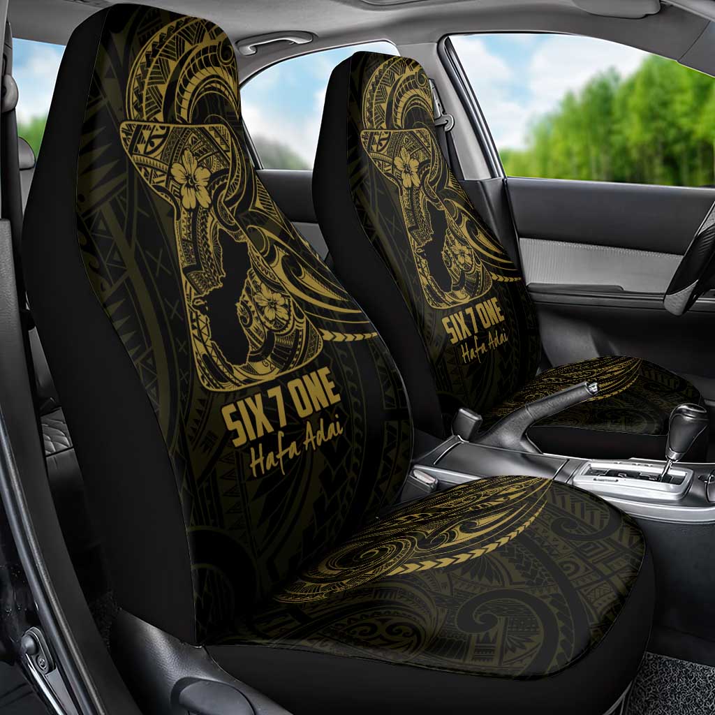 Gold Guam Latte Stone Tribal Tattoo Car Seat Cover Hafa Adai Six 7 One