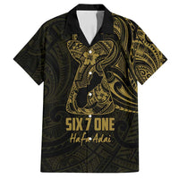 Gold Guam Latte Stone Tribal Tattoo Family Matching Long Sleeve Bodycon Dress and Hawaiian Shirt Hafa Adai Six 7 One
