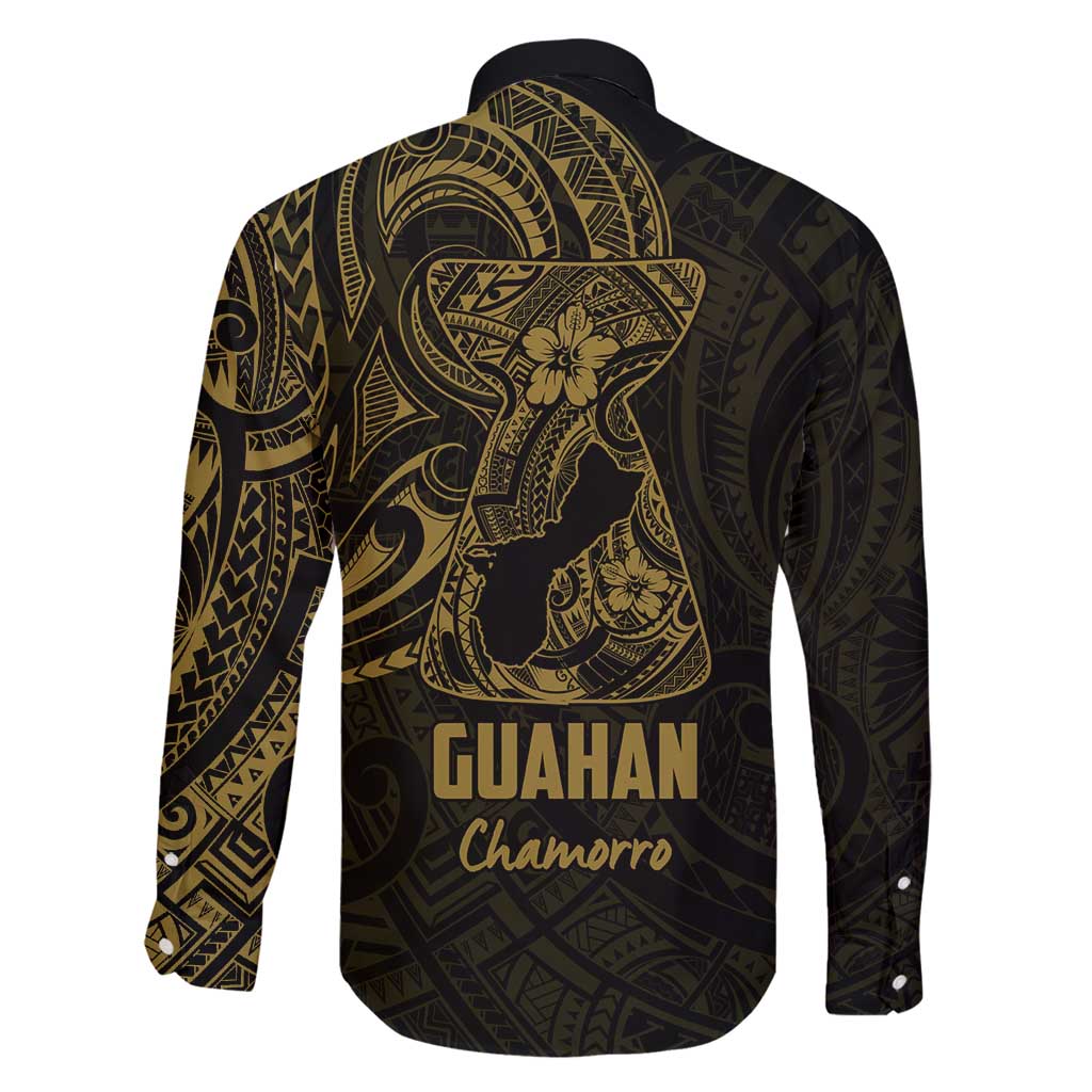 Gold Guam Latte Stone Tribal Tattoo Family Matching Off Shoulder Maxi Dress and Hawaiian Shirt Hafa Adai Six 7 One