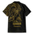 Gold Guam Latte Stone Tribal Tattoo Family Matching Short Sleeve Bodycon Dress and Hawaiian Shirt Hafa Adai Six 7 One