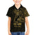 Gold Guam Latte Stone Tribal Tattoo Family Matching Short Sleeve Bodycon Dress and Hawaiian Shirt Hafa Adai Six 7 One