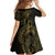 Gold Guam Latte Stone Tribal Tattoo Family Matching Summer Maxi Dress and Hawaiian Shirt Hafa Adai Six 7 One