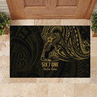 Gold Guam Latte Stone Tribal Tattoo Rubber Doormat Hafa Adai Six 7 One
